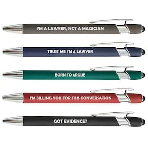 Lawyer Law School Student Paralegal Set of 5 Pens Gift