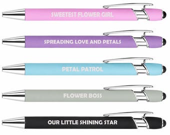 Flower Girl Set of 5 Pens Gift