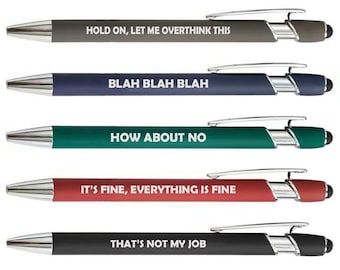 Set of 5 Pens Gift Funny Work Office 2