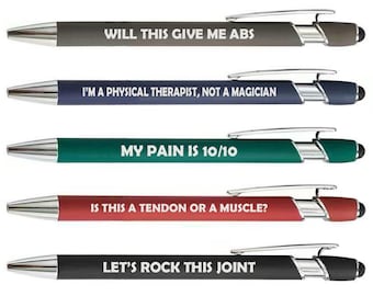 PT Physical Therapist Set of 5 Pens Gift