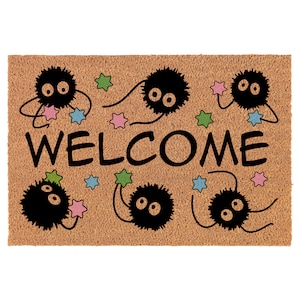 Anime Welcome Coir Doormat Welcome Front Door Mat New Home Closing Housewarming Gift