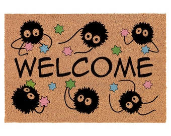 Anime Welcome Coir Doormat Welcome Front Door Mat New Home Closing Housewarming Gift