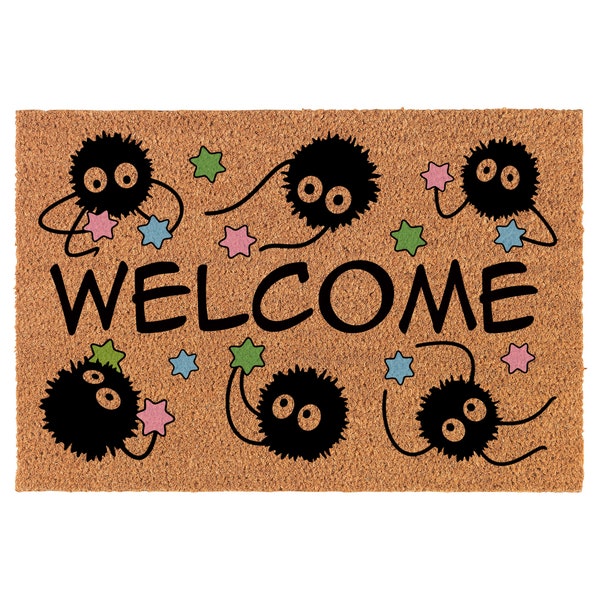 Anime Welcome Coir Doormat Welcome Front Door Mat New Home Closing Housewarming Gift