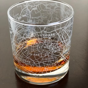Rocks Whiskey Old Fashioned Glass Urban City Map Paris France
