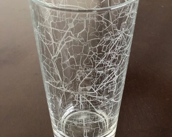 16 oz Pint Beer Glass Urban City Map Memphis, TN