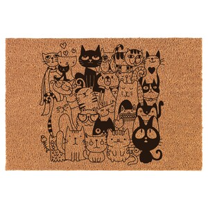 Cats FULL Coir Doormat Welcome Front Door Mat New Home Closing Housewarming Gift