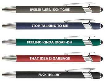 Set of 5 Pens Gift Funny Work Office 3