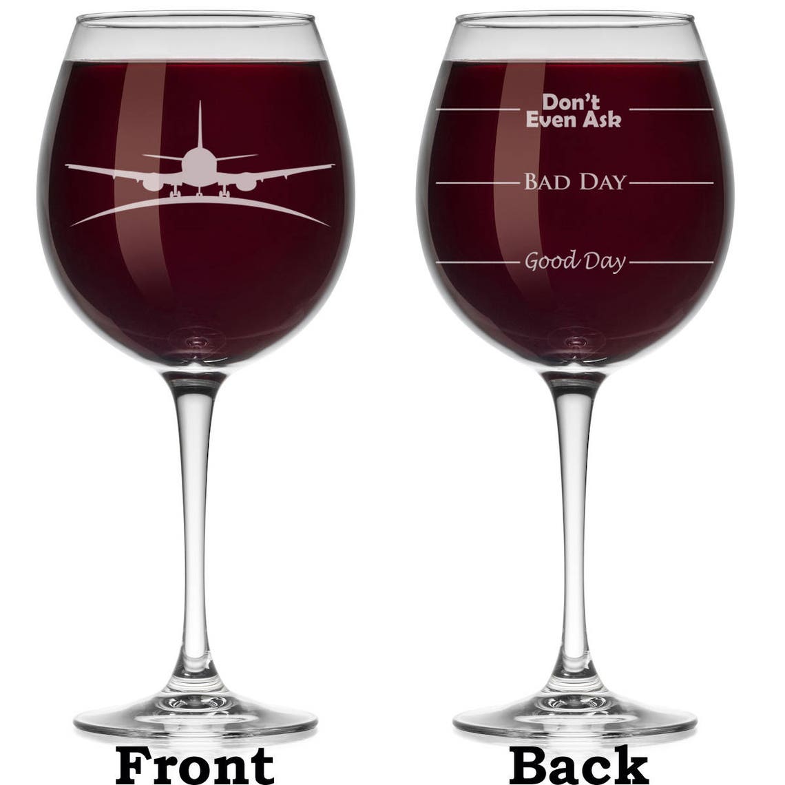 Airplane Pilot Flight Attendant Wine Glass Stemless or Stemmed - Etsy