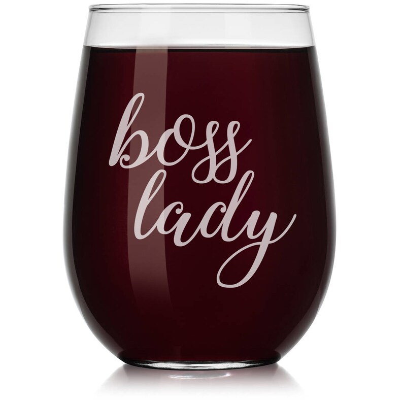 Boss Lady Funny Wine Glass Stemless or Stemmed Etsy