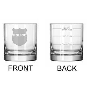 Rocks Whiskey Old Fashioned Glass Police Good Bad Day Fill Lines Funny