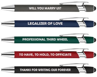 Officiant Proposal Set of 5 Pens Gift