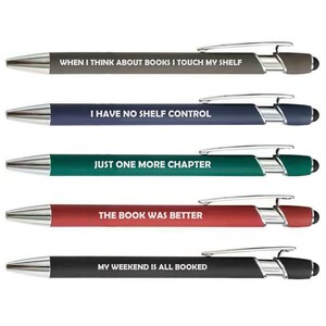Book Lover Reader Librarian Set of 5 Pens Gift