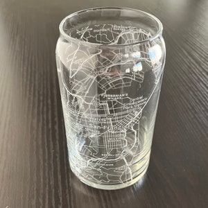 16 oz Beer Can Glass Urban City Map San Francisco, CA