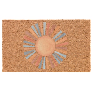 Watercolor Sun Coir Doormat Welcome Front Door Mat New Home Closing Housewarming Gift