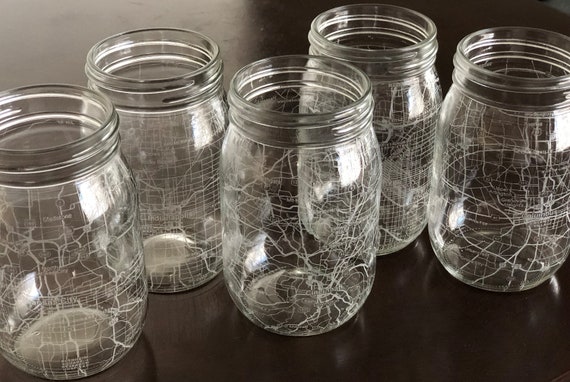 Mason Jar Drinking Glass 16 Oz Beer Glass Urban City Map Pint Your City  Pick Your Location - Etsy
