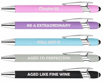 80th Birthday For Her Set of 5 Pens Gift