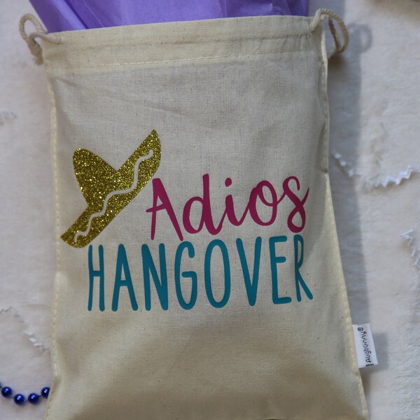 Adios Hangover, Bachelorette Party Favors, Hangover Kit Bags, Fiesta Bachelorette