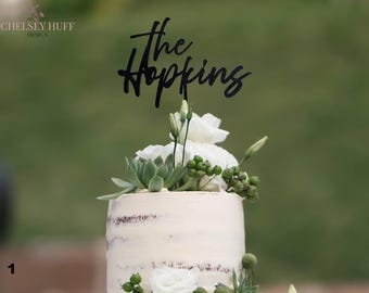 Custom Wedding Cake Topper | Last Name Cake Topper | Personalized Cake Topper with Your Last Name