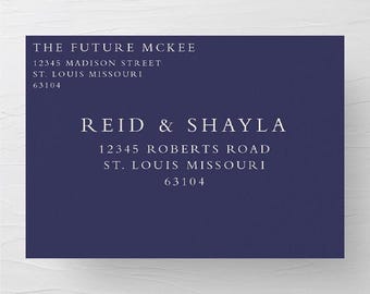 Wedding Invitation Envelope Template | Elegant & Minimal Wedding Envelope | Blue Stationery |  Anna Digital Invitation Envelope