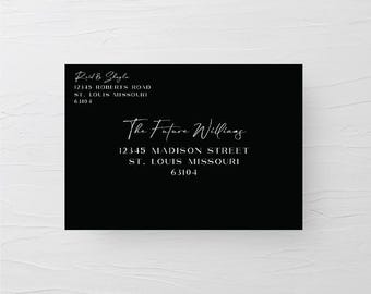 Wedding Response Envelope Template | Elegant & Sleek Wedding Envelope | White Stationery | Luxurious Ashley Digital Response Envelope