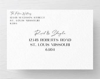Wedding Invitation Envelope Template | Sleek & Minimal Wedding Envelope | White Stationery |  Ashley Digital Invitation Envelope