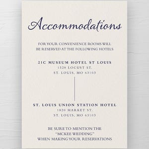 Hochzeit Anpassungen Vorlage | Blaue Hochzeit Anpassungen | Weisses und Blaues Briefpapier | Anna Digital Accomodations Card