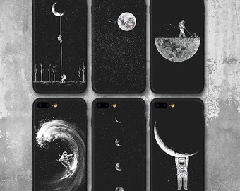 Space Iphone Case, Planet Iphone Case, Stars Iphone Case, Moon Iphone Case, Moon Iphone 7 Case, Astronaut, Iphone 7 Plus Case, Iphone 8 Plus