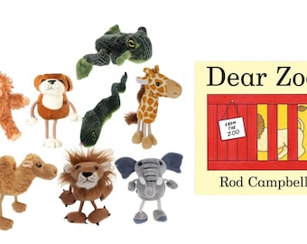 Dear Zoo Puppet Story Book Set Story Sack Handmade Bag Sack EYFS Teachers Christmas Gift Storytelling Resource Childrens Gift