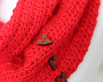 PDF Crochet pattern for the Valentine's Day Infinity Scarf