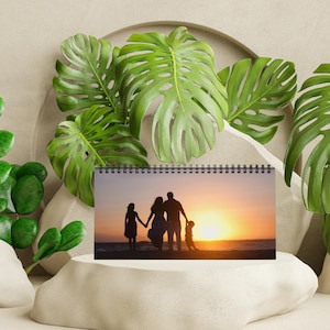 Custom Desktop Calendar 2025 Personalized Photo Desk Calendar Gift for Him Custom Family Photo Gift Design Desktop Calendar for Family