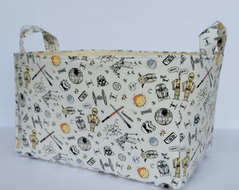 Star wars fabric basket, Storage organizer bin container, Superhero baby shower gift, Toys box, Book caddy