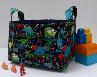 Dinosaur storage basket, Fabric organizer bin container, Toys storage caddy