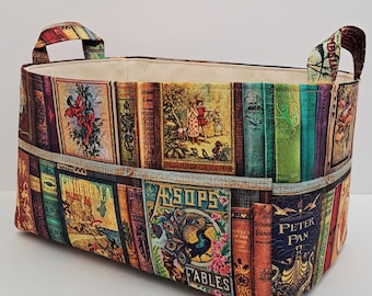 Cesta organizadora de tela para amantes de los libros, regalo para lectores empedernidos.