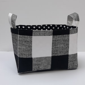 Plaid basket, Fabric storage bin, Holiday gift box caddy, Storage and organization