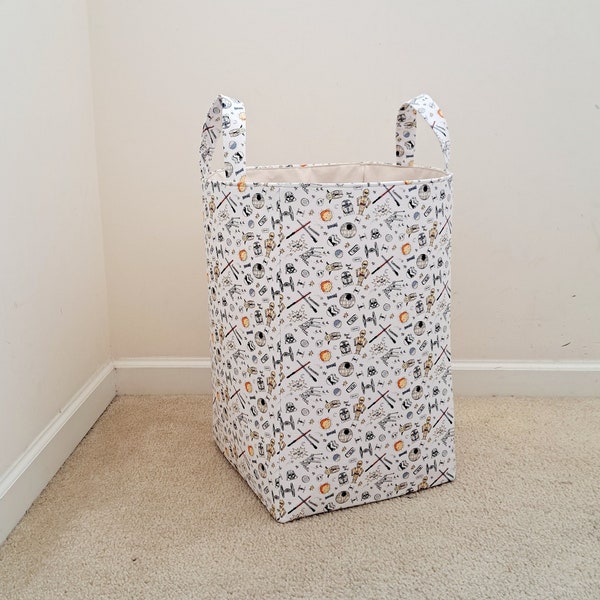 Stars wars laundry hamper basket, Toy storage bin, Nursery fabric organizer, Baby yoda shower gift