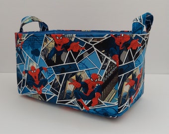 Cesta de tela de Spiderman: Caja de almacenamiento de algodón, organizador de juguetes