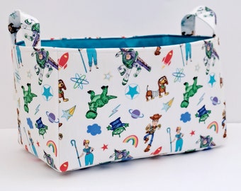 Storage basket, Toy storys fabric bin, Nursery organizer, Diaper caddy - Personalization available