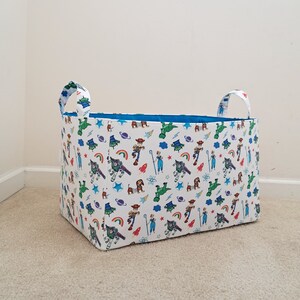 Toy story laundry hamper, Storage basket, Nursery organizer, Toy fabric bin, baby shower gift image 1