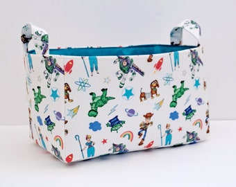 Storage basket, Toy story fabric bin, Nursery organizer, Diaper caddy - Personalization available