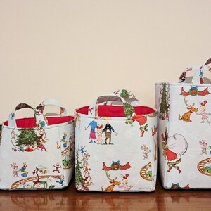 Strawberry fabric basket, Storage organizer bin container caddy, Room decor image 6