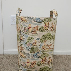 Winnie the pooh laundry hamper, Storage basket, Nursery organizer, Toy fabric bin, baby shower gift image 2