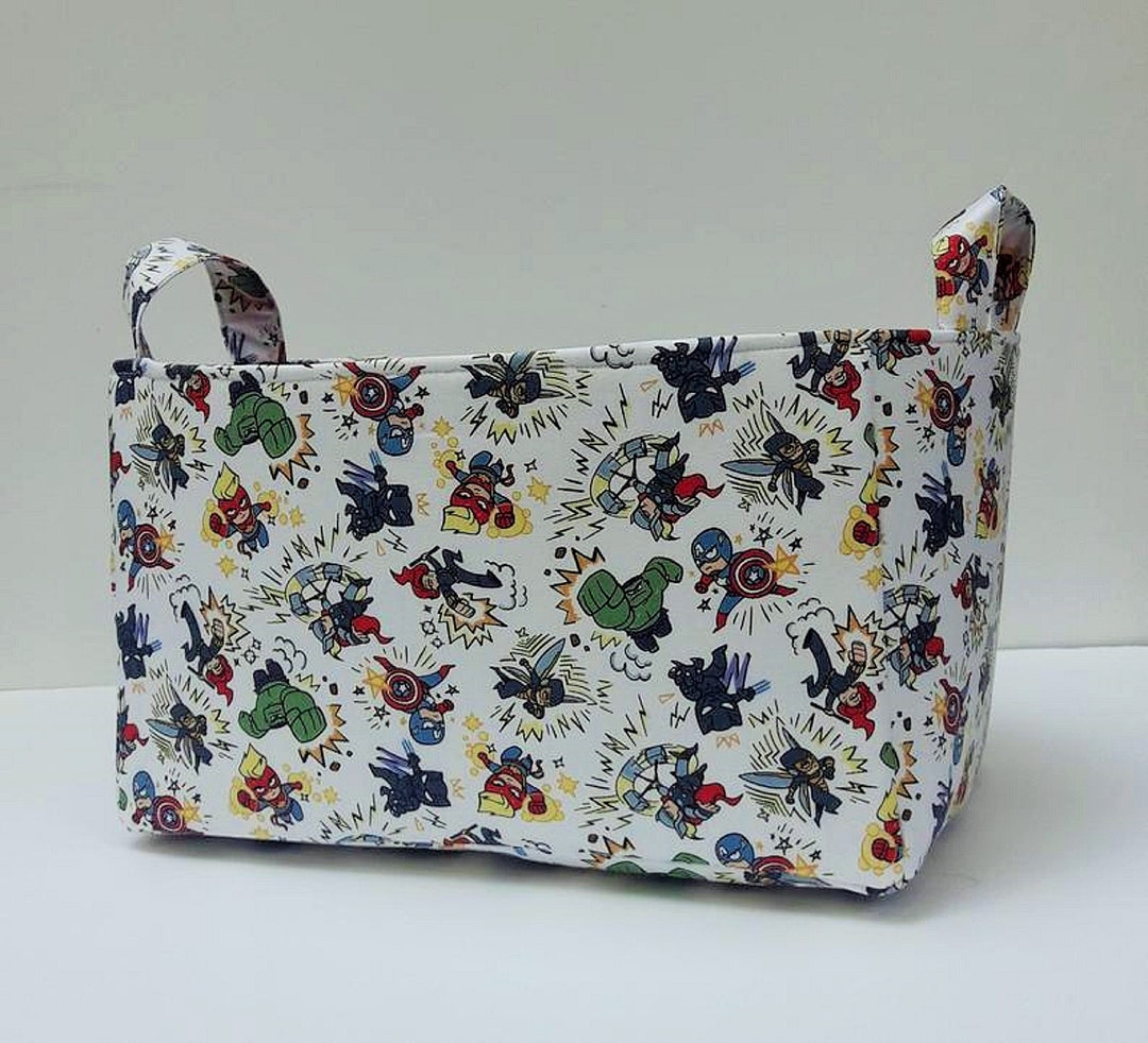 Avengers Fabric Storage Basket, Marvel Organizer Bin Container, Toys Box Caddy, Superhero Baby