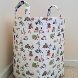 Peter rabbit laundry hamper, Storage basket, Nursery organizer, Toy fabric bin, baby shower gift