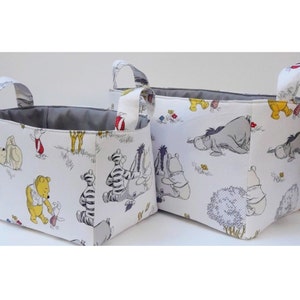 Winnie the pooh storage basket, fabric organizer bin, diaper caddy, Toy container image 5