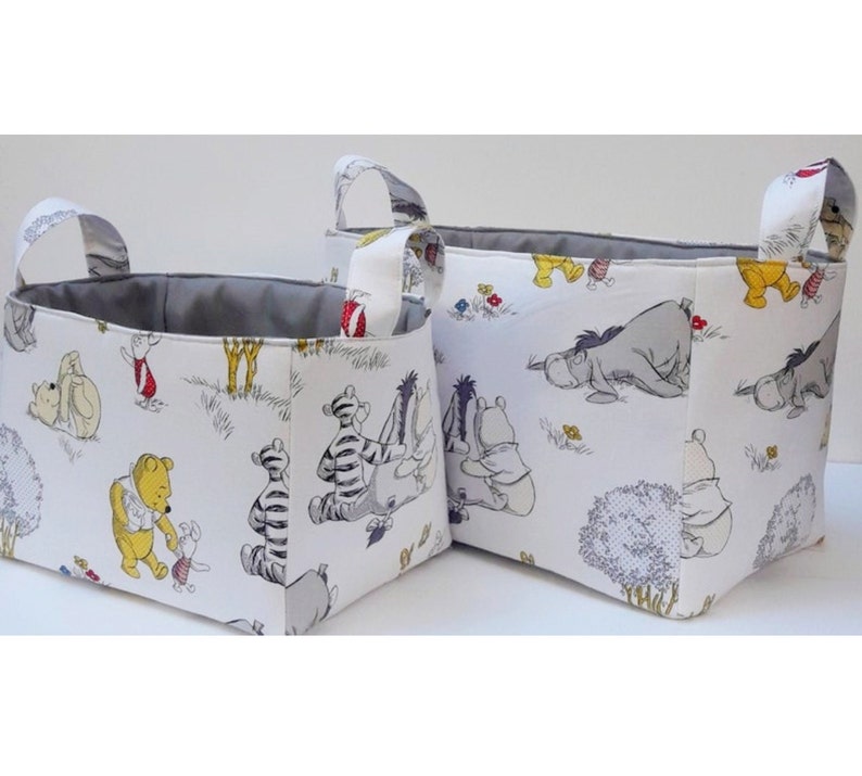 Winnie the pooh storage basket, fabric organizer bin, diaper caddy, Toy container image 5