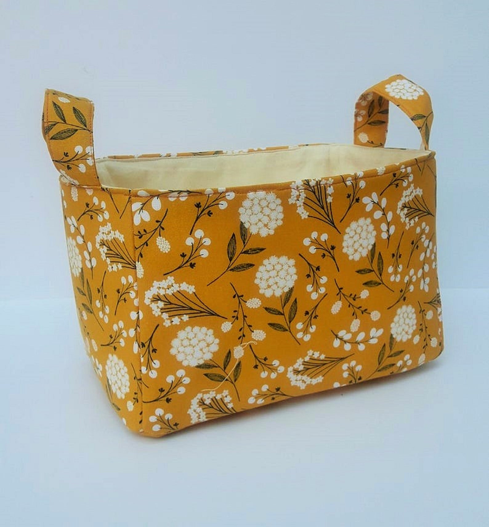 Boho Mustard Fabric Storage Basket Mustard Yellow Dandelion Etsy UK