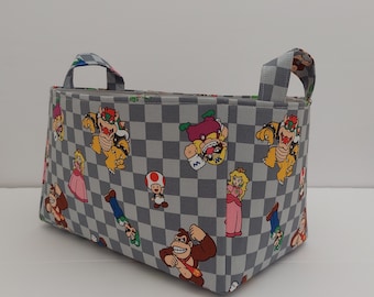 Mario Fabric Storage Basket,  Organizer Bin Container, Baby Shower Gift Caddy