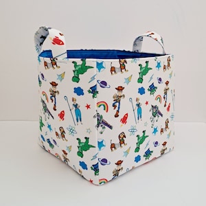 Toy story laundry hamper, Storage basket, Nursery organizer, Toy fabric bin, baby shower gift Cube 10"×10"×10"