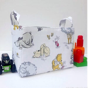 Winnie the pooh storage basket, fabric organizer bin, diaper caddy, Toy container image 1