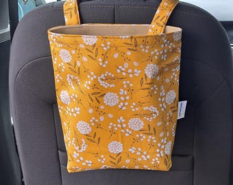 Boho Mustard Auto-Müllsack: Wasserdichter gefütterter Organizer